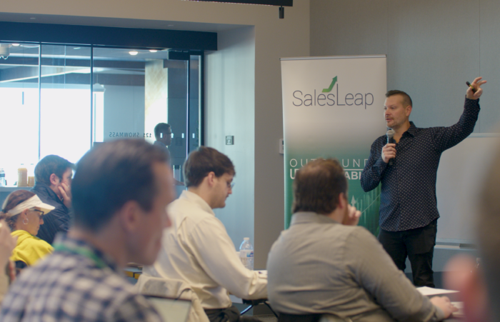 Greg Damico of SalesLeap presenting to attendees